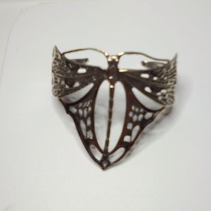 🦋1 HOUR SALE🦋Rare Art Nouveau dragonfly silver cuff bracelet